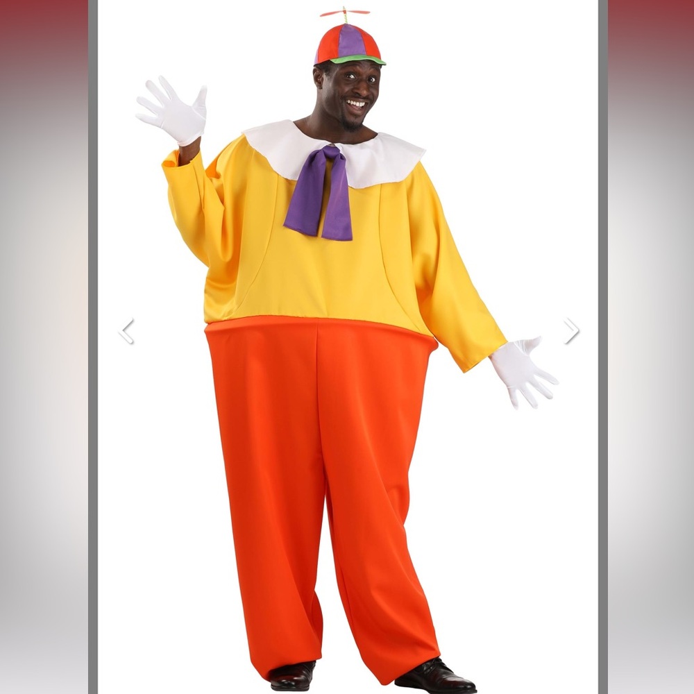 Tweedle Dee/Dum Costume 
Jumpsuit (hat, gloves and hoop not included)